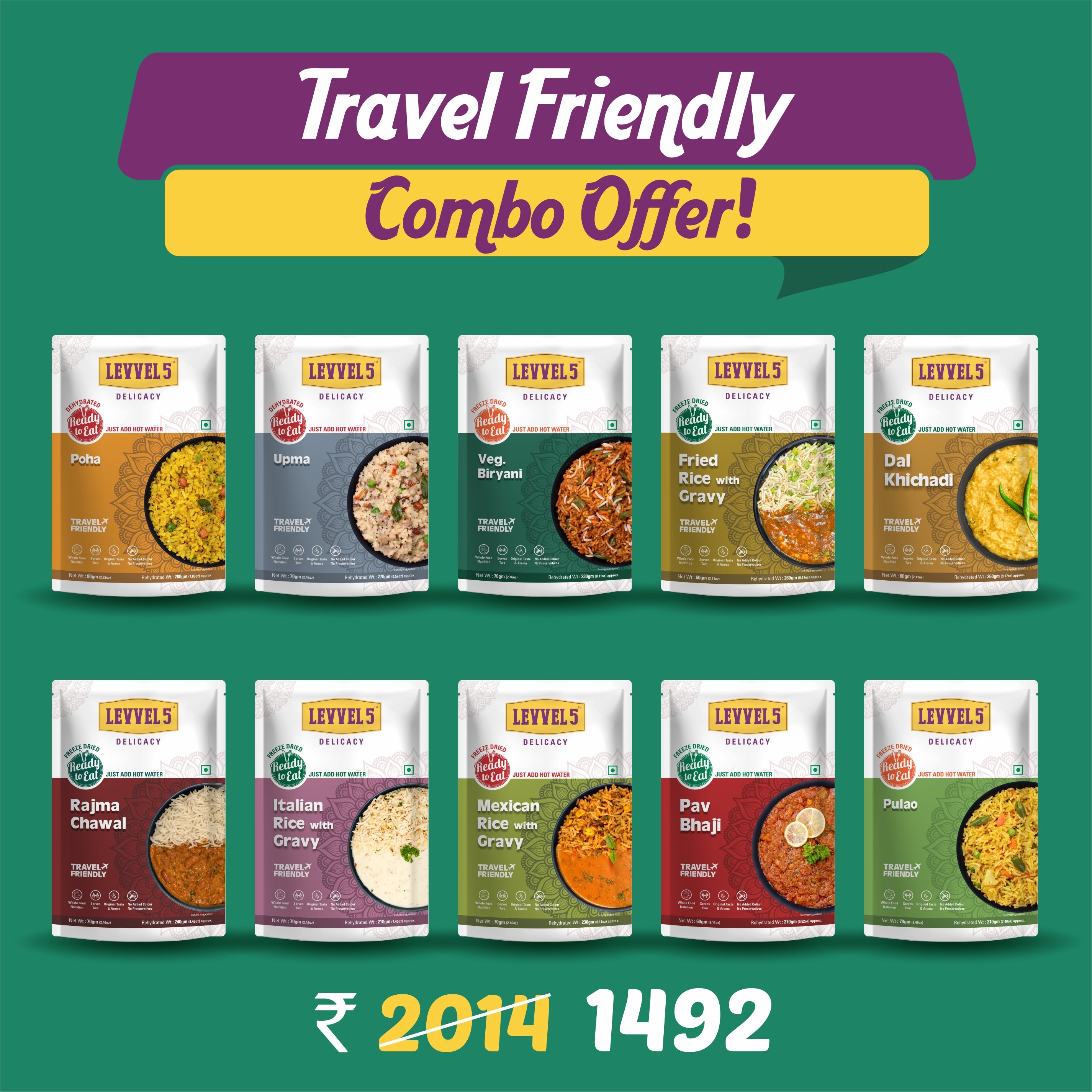 Travel Friendly Combo Offer! Ready to Eat