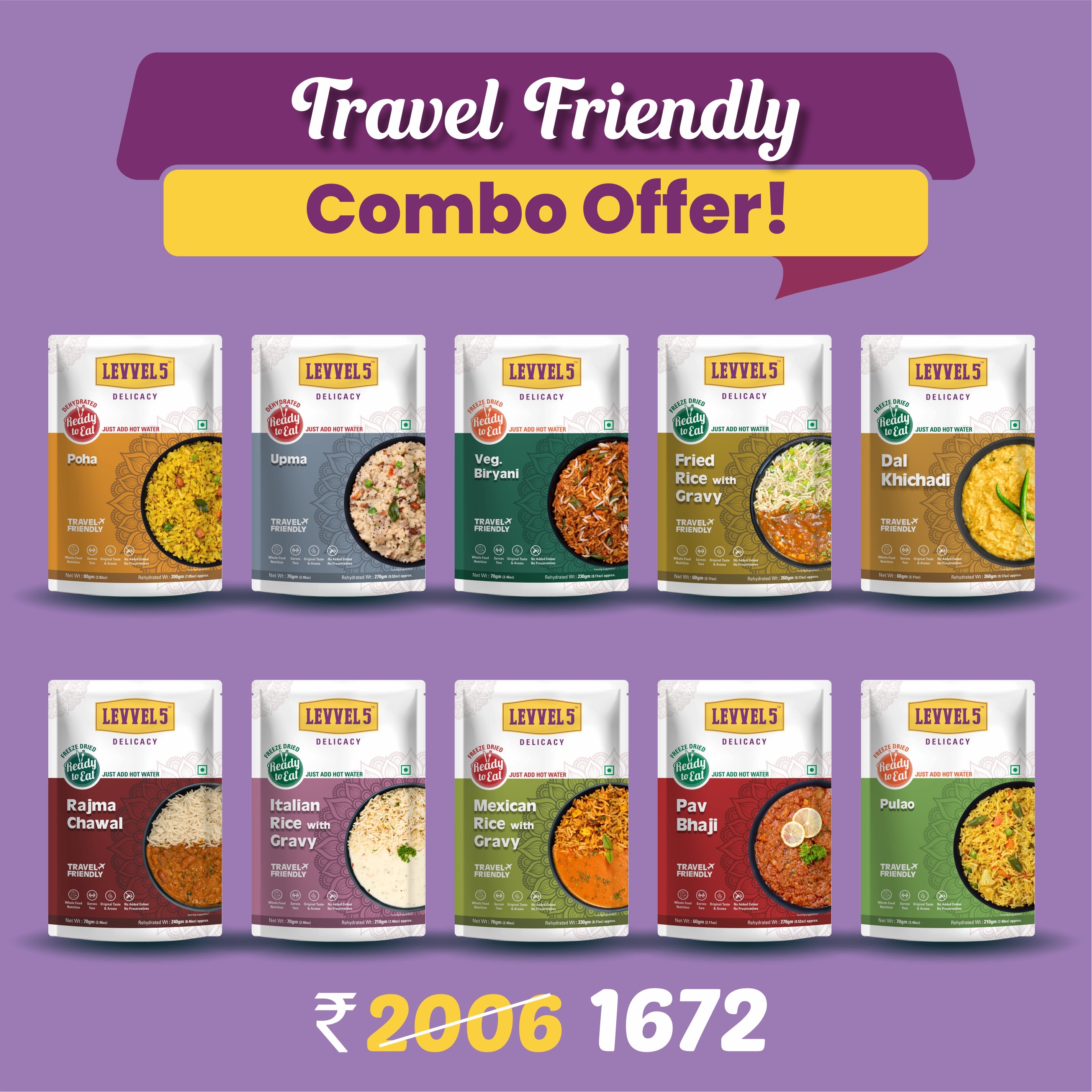 Travel Friendly Combo Offer! Ready to Eat