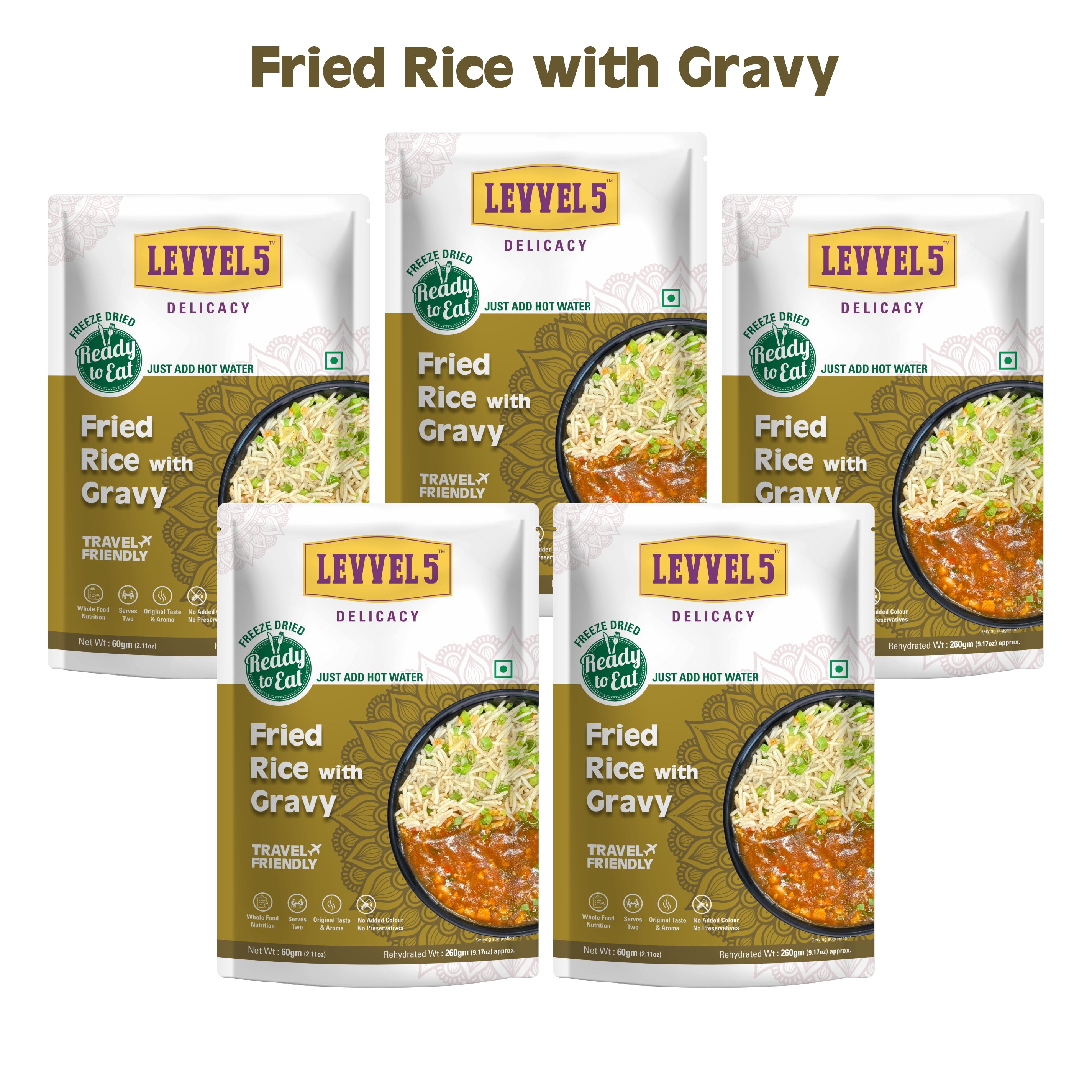 Fried Rice With Gravy - Ready To Eat Pack of 3