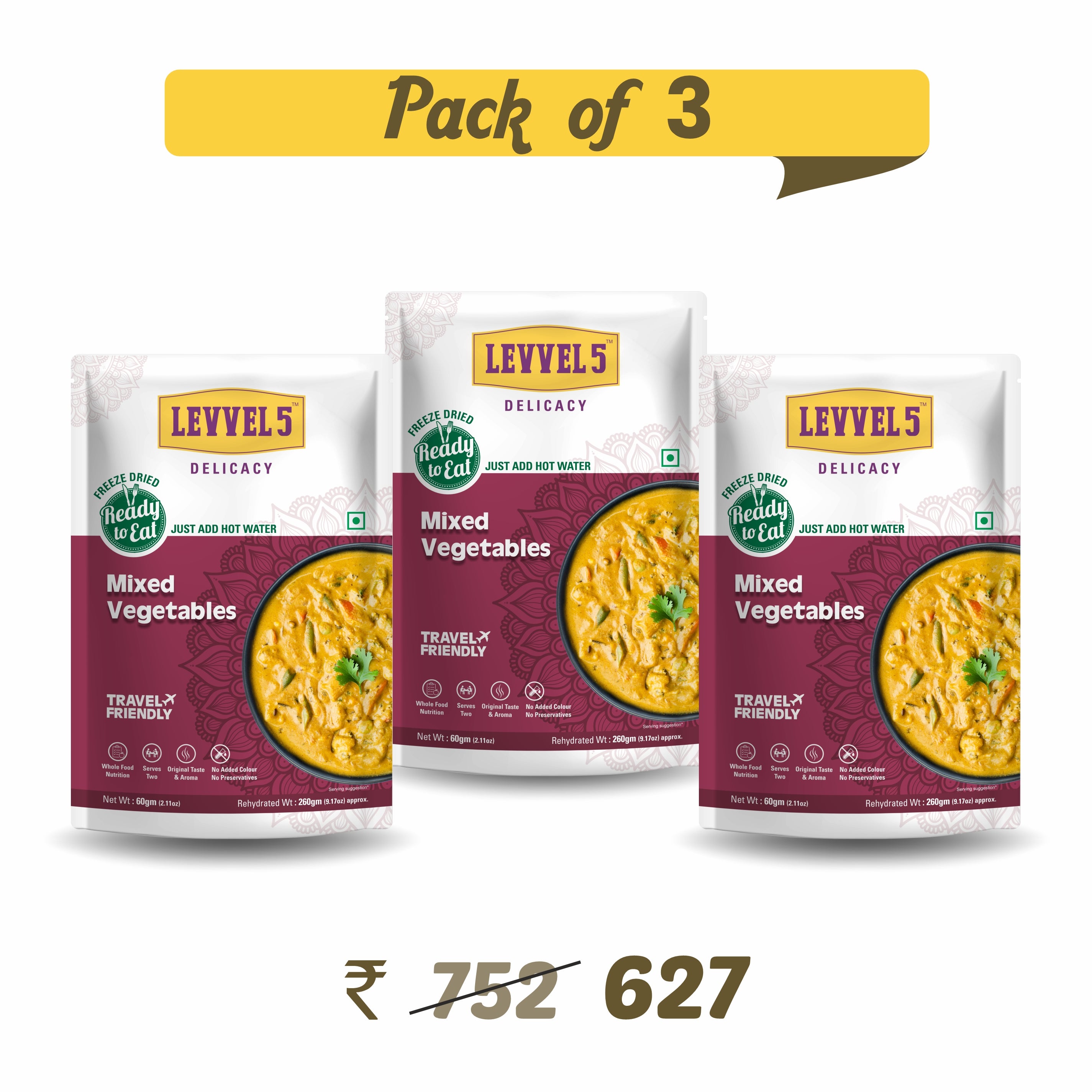 Mix Vegetables - Ready To Eat Pack of 3