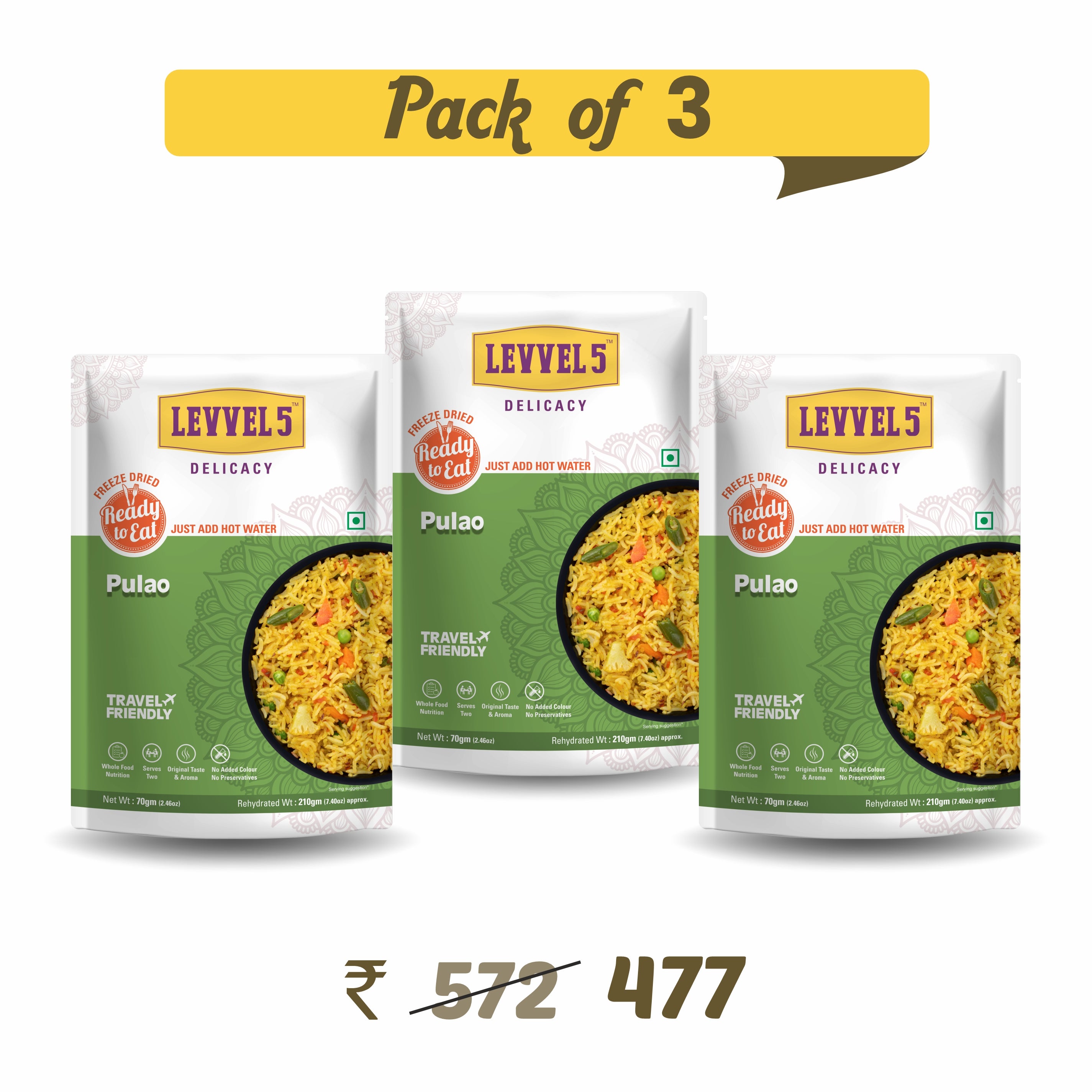 Pulao - Ready To Eat Pack of 3