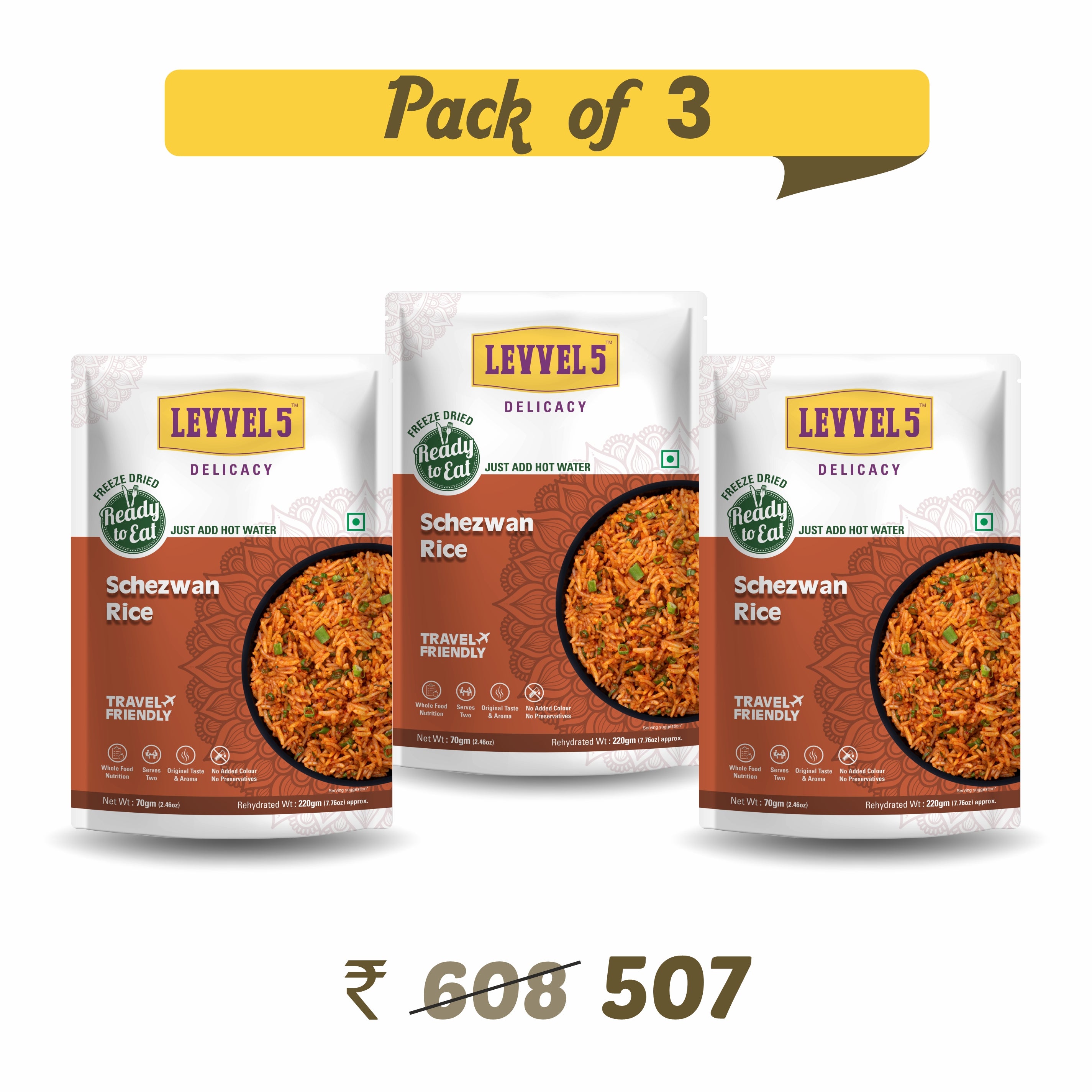 Schezwan Rice - Ready To Eat Pack of 3